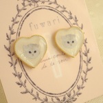 再販♡白猫ハートピアス♡