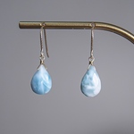 c.【カリブ海の一雫】 -drop of the Caribbean -｜ラリマー ドロップ ピアス/イヤリング｜14kgf ゴールド 天然石 世界三大ヒーリングストーン お守りピアス
