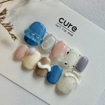  【ベリーショート】ぷっくりネイル　個性派デザイン　つやつやネイル　現品販売