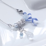 ミルキーブルー＊Ribbon Roseネックレス＊