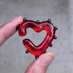 HEART earcuff ( Metal red Heart / メタルレッドハート ) // 片耳用 