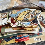 ◉SALE◉【P319コラージュ素材】海外紙モノ　デザインペーパー　ジャンクジャーナル　猫　手帳　バレット　レトロ　クラフト　