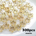 【パーツ】約300個入り　10mm　ゴールド　ビーズキャップ　花芯　花座　座金　つまみ細工