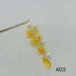 A03 金木犀簪　花の枝簪　真鍮　金木犀かんざし　キンモクセイ　花のかんざし