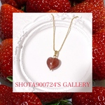 ［再販］アフリカンストロベリークォーツのハートネックレス🍓　ピンクエピドート　#minne_new 