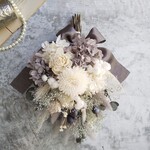 Swag ＜bonheur gris＞＊スワッグ＊秋＊ブーケ＊プリザーブドフラワー＊お花＊ギフト＊記念日＊結婚祝い＊お誕生日祝い＊紫陽花＊玄関＊マタニティフォト