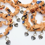 💜７個入り💜ハロウィンシュシュ　トリミングシュシュ　犬用シュシュ　猫用シュシュ　細いシュシュ　ペット用アクセサリー　トリミング　トリミングサロン　トリミングチョーカー　レジン　レジンチャーム　オレンジ