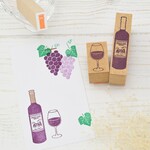 お酒のはんこ-赤ワインのスタンプ  
