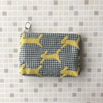 □ run run run ポーチ　15  ミナペルホネン の刺繍生地 mina perhonen  ライトグリーン　ポケットつき