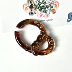 【受注制作】 Standard Pretzel earcuff ( brown × gold sugar ) // イヤーカフ レジン