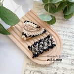 パッチンピン2本セット① インド刺繍リボン　刺繍　ぱっちんぴん　黒　ブラック　結婚式　セレモニー　入学式　入園式