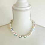 White rainbow Pearl mix colour necklace (NO.6083)