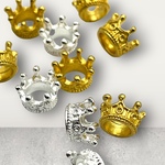 ロンデル 王冠 クラウン 2カラー各6個 ゴールド シルバー ハンドメイド 手芸 ブレスレット アクセサリー pt-2556