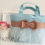 チュール付きトートバッグ