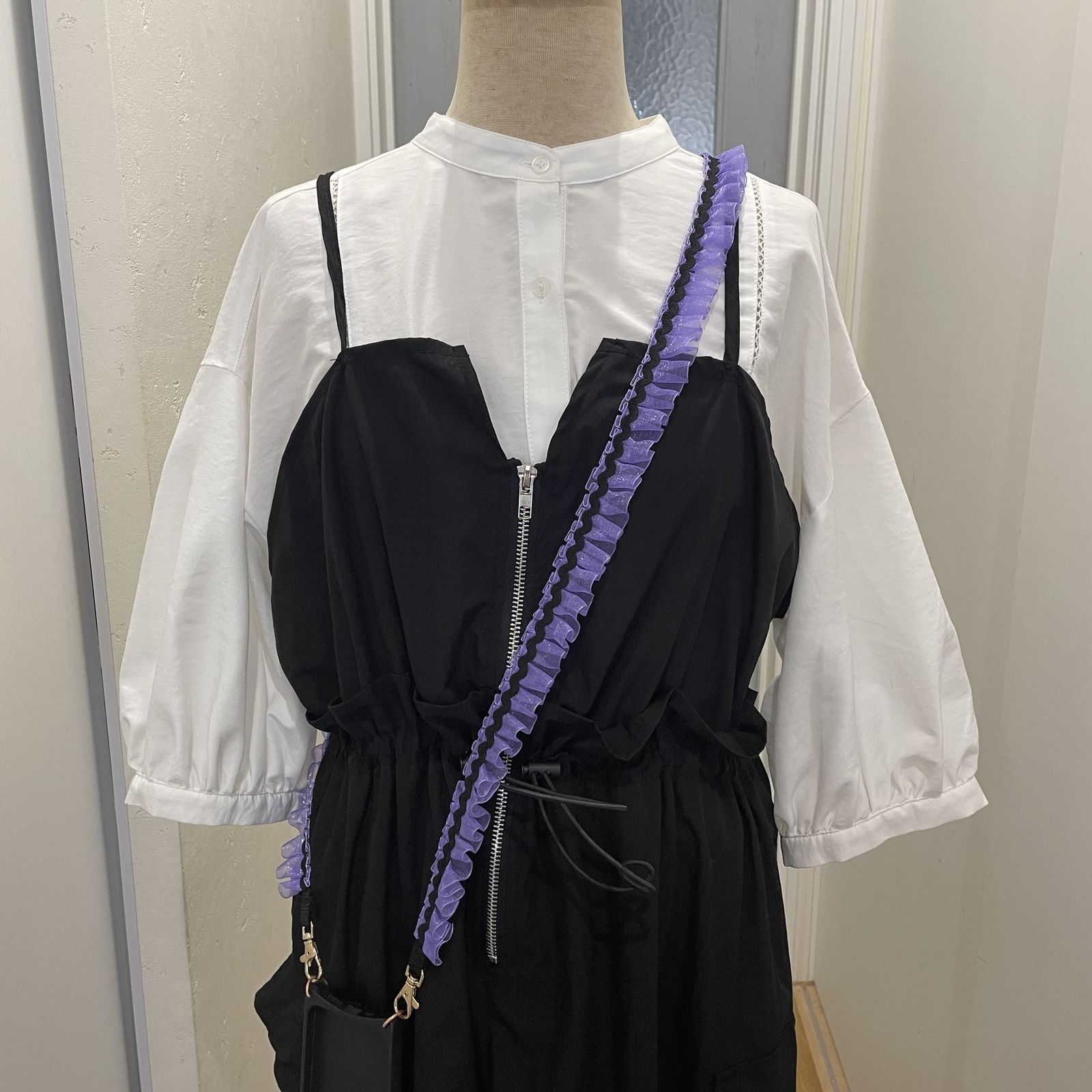 ダークブルーWデニム♡刺繍のリボンバッグ♡ストーン付き デニム リボントートバッグ TINA：JOJUN 全3色｜tnj922-0839【7