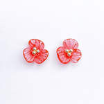 fiore（rose）　ガラスのお花のピアス/イヤリング