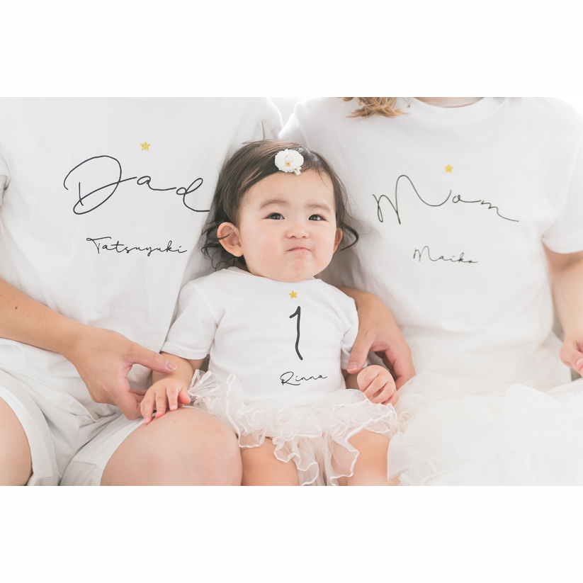 バースデー仕様＊家族Tシャツ3枚セット mom/dad/数字 名入れ