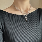 one's necklace / パール リボン シルバー ネックレス