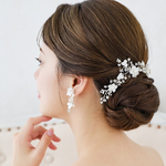MA05 ヘッドドレス　カチューシャ　バックカチューシャ　小枝　ティアラ　花　ブライダルヘアアクセサリー　ナチュラル　ビジュー  リーフ　ボタニカル ゴールド 前撮り 花嫁　結婚式  