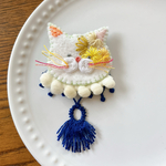 刺繍ブローチ（ネコ）