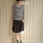 ブラックニット＋シフォンのパンツSK