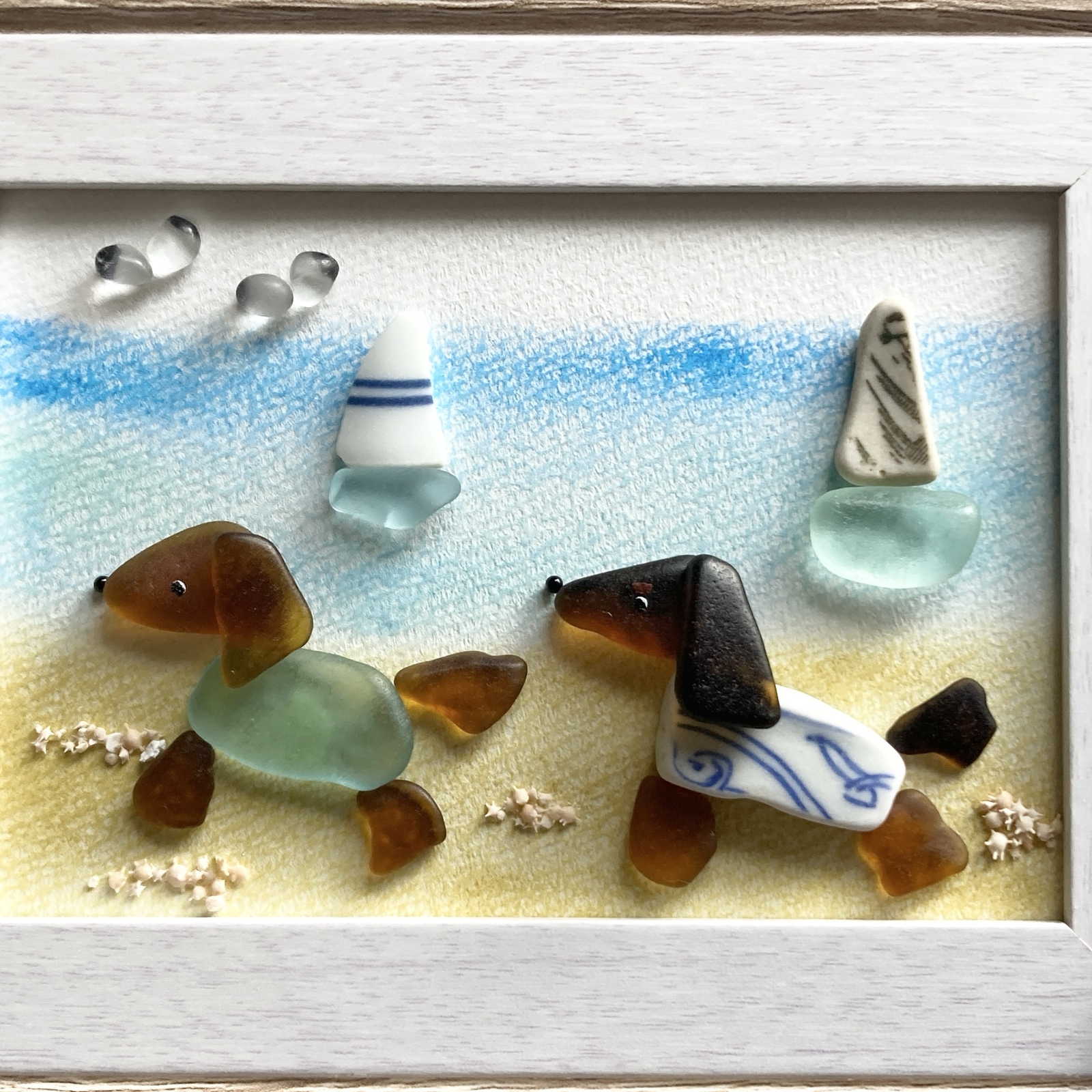 シーグラスアート シュナウザー トイレット 犬 プレゼントうちの子