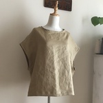 フランス サフィラン社リネン（シナモン）で作ったゆったりベスト