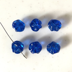 Vintage Clear Blue Carved Beads