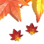 【再販】紅葉京都オパール入りキラキラ綺麗な秋ピアスorイヤリング   （大  受注生産になります