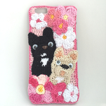 nobi-kan様オーダー品  フレンチブルドッグとお花のiPhoneカバー