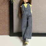 ストライプサロペット☆22センチドールの洋服(オールインワン)