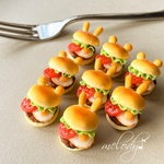 ミニチュアハンバーガー　うさぎ　くま