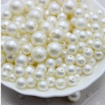 【再入荷！】50個セット＊コットンパール風パール(両穴貫通タイプ)14mm.12mm.10mm.8mm.6mm.5mm.4mmMIX           