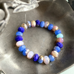 【1連25コセット】JIRI＊IVANA#czech beads#チェコビーズ　sea glass rondel9✖️6㍉ mixassort gold rain
