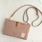 ふたごポシェット【モカ・スケッチフラワー】