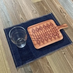 岡山デニムのティーマット　インディゴ色　3枚組