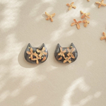 夜に咲く金木犀 猫の一粒ピアス/イヤリング