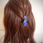 ブルーマーブルのヘアアクセサリー
