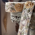◎[実物のお色味と違う場合があります] インド刺繍リボン　花　インド刺繍　スパンコール　刺繍リボン　リボン　りぼん　※10月8日よりゆうパケットにて発送