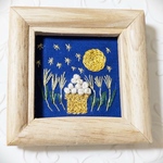 刺繍フレーム🐰お月見🌕壁飾り インテリア雑貨