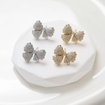   「#G80164」14kメッキ  ラインストーン　リボン　ピアス　金具✴︎2個セット