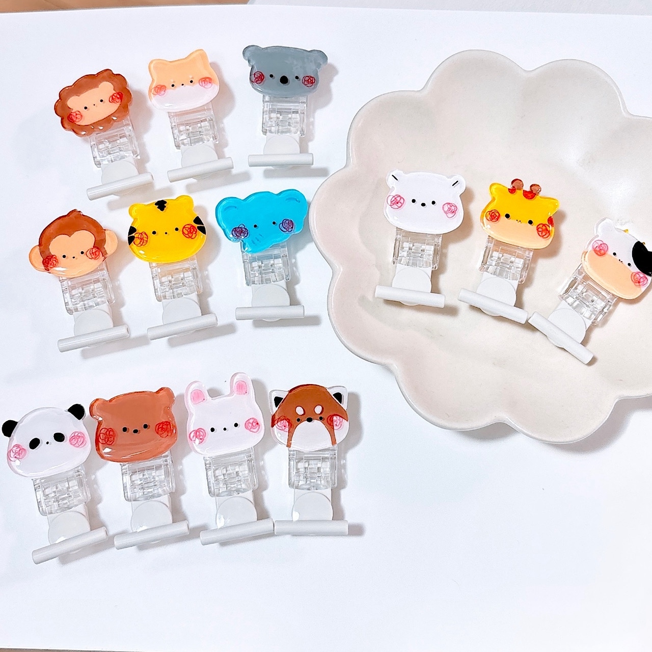 ゆるゆるあにまる(お顔ver.)シューズタグ ネームタグ 【くま うさぎ 
