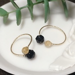 【再販11】【14kgf】【強力な浄化作用】モリオン・黒水晶とルチルクオーツのフリーサイズワイヤーリング・フォークリング