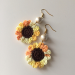 【送料無料♡】夏flower♡ひまわりとコットンパールのピアス