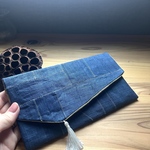 ∴再販　モシ布で作ったポジャギのふくさ　群青