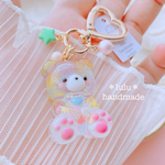 jellyくまちゃんのキーホルダー　ハンドメイドレジン　キーホルダー　ハンドメイドキーホルダー　ゼリー