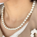 コットンパール8mm玉　40cmネックレス　6cmアジャスター付き　（サージカルステンレス316）フォーマル