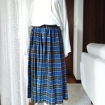 レトロなチェックのギャザースカート*プラスサイズ対応*Brue