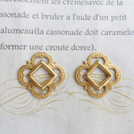 2点　ブラスゴールド　Small Openwork Fancy Square