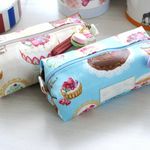 【ラミネート】ホールケーキ柄 キャラメルポーチ ピンク・ブルー２個セット